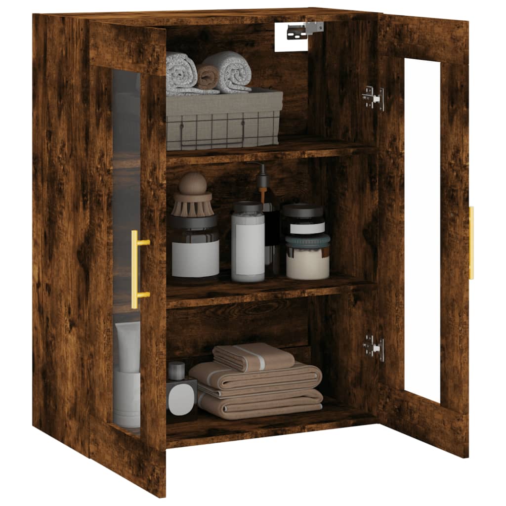 Wall Mounted Cabinet Smoked Oak 69.5x34x90 cm