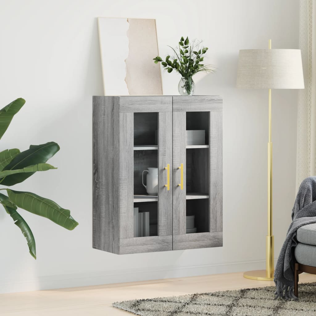 Wall Mounted Cabinet Grey Sonoma 69.5x34x90 cm