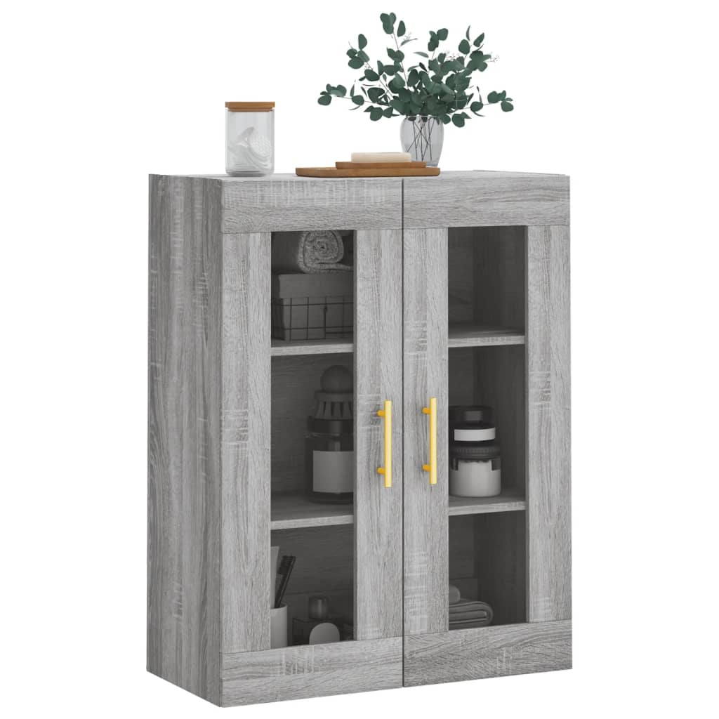 Wall Mounted Cabinet Grey Sonoma 69.5x34x90 cm