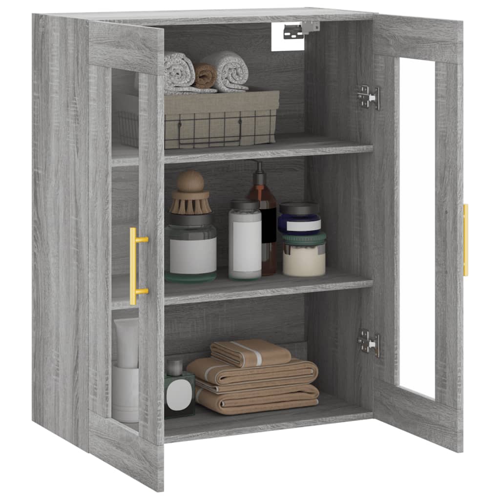 Wall Mounted Cabinet Grey Sonoma 69.5x34x90 cm