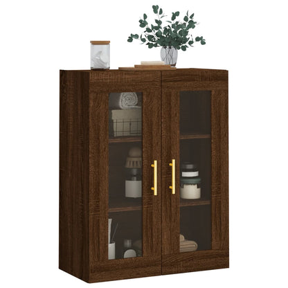 Wall Mounted Cabinet Brown Oak 69.5x34x90 cm