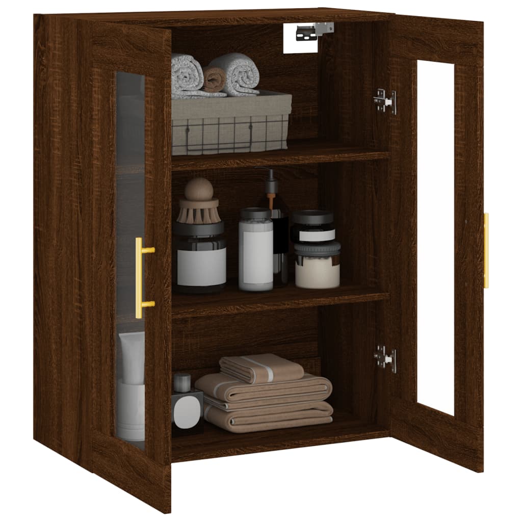 Wall Mounted Cabinet Brown Oak 69.5x34x90 cm