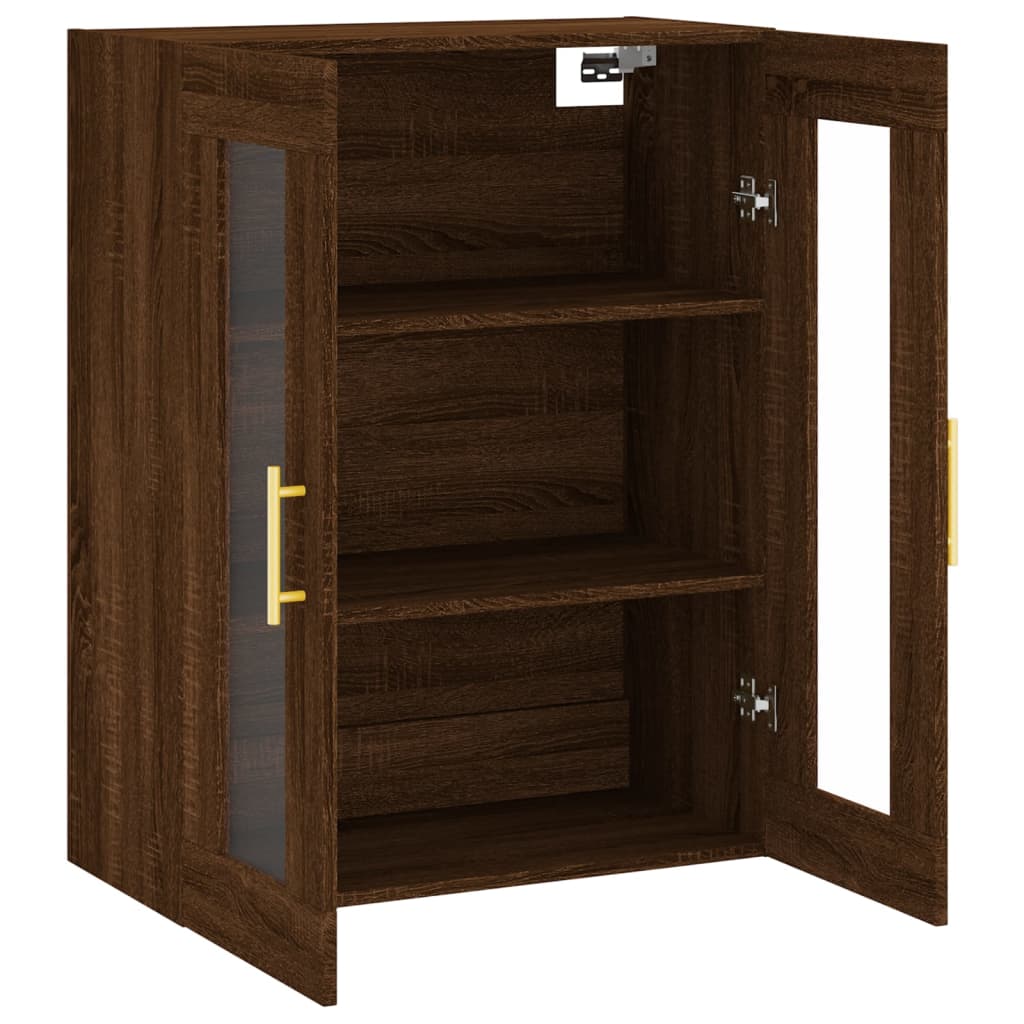 Wall Mounted Cabinet Brown Oak 69.5x34x90 cm