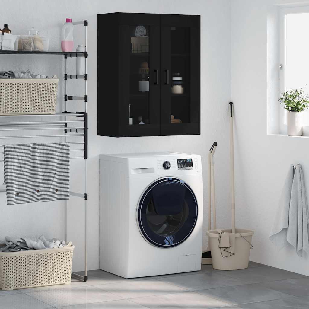 Wall Mounted Cabinet Black 69.5x34x90 cm
