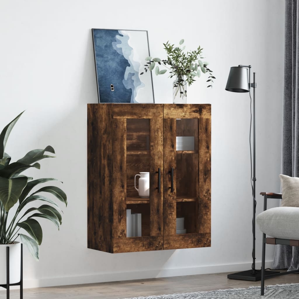 Wall Mounted Cabinet Smoked Oak 69.5x34x90 cm