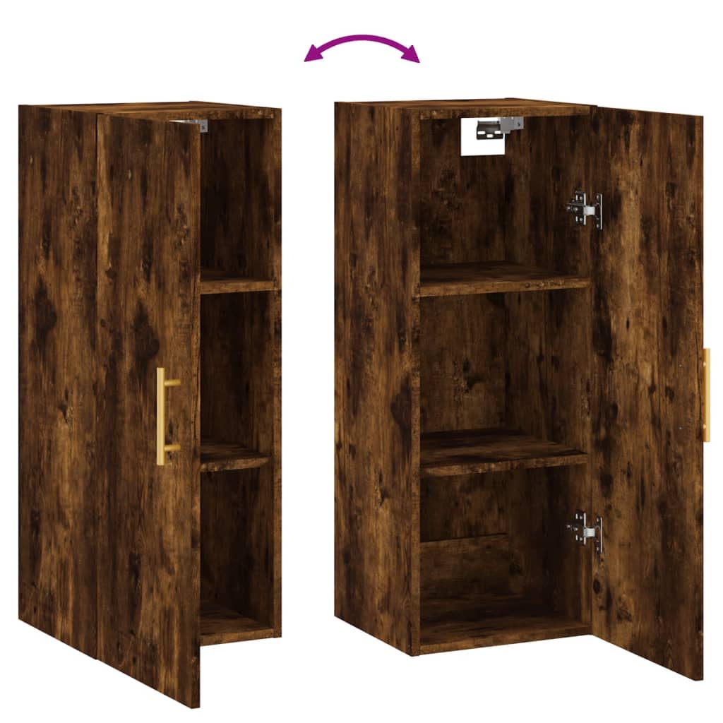 Wall Mounted Cabinet Smoked Oak 34.5x34x90 cm