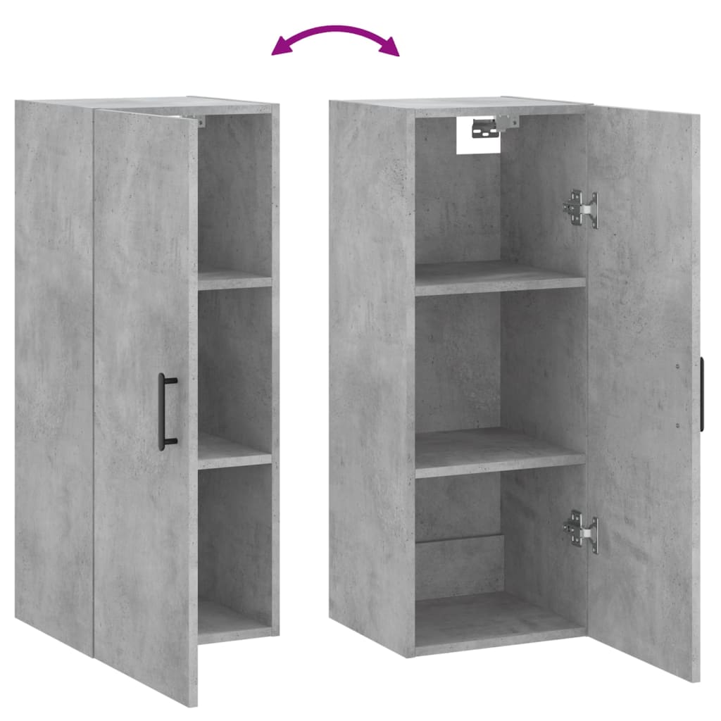 Wall Mounted Cabinet Concrete Grey 34.5x34x90 cm