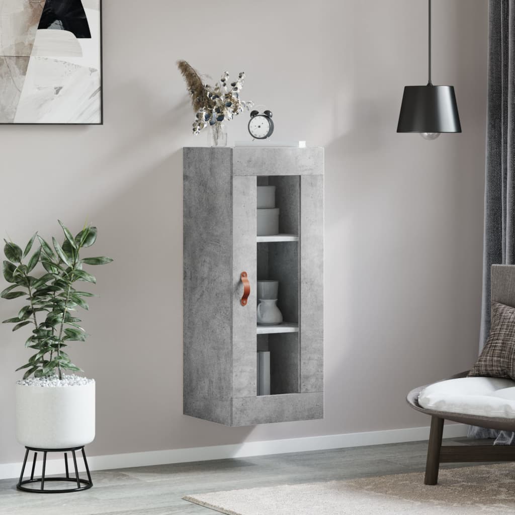 Wall Mounted Cabinet Concrete Grey 34.5x34x90 cm