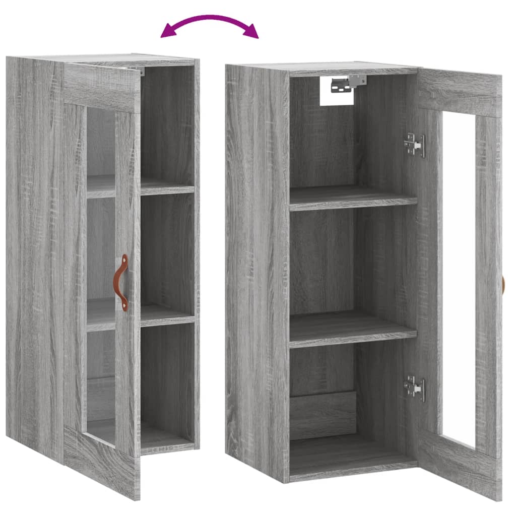 Wall Mounted Cabinet Grey Sonoma 34.5x34x90 cm