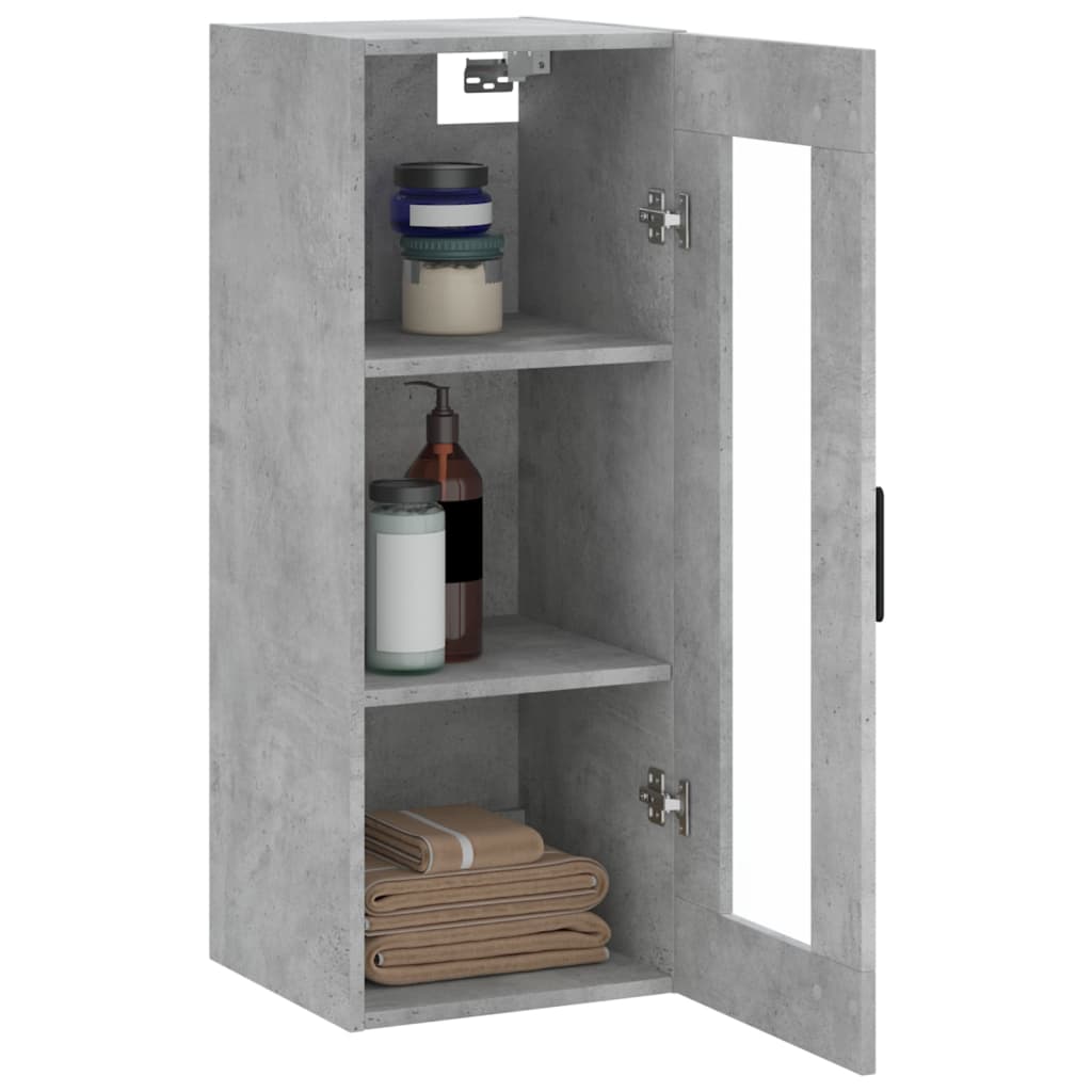 Wall Mounted Cabinet Concrete Grey 34.5x34x90 cm