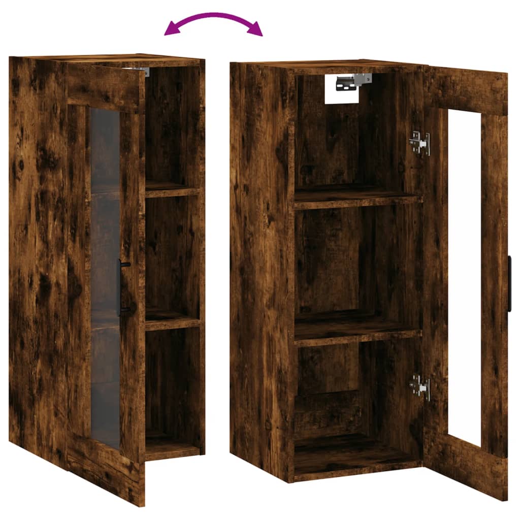 Wall Mounted Cabinet Smoked Oak 34.5x34x90 cm