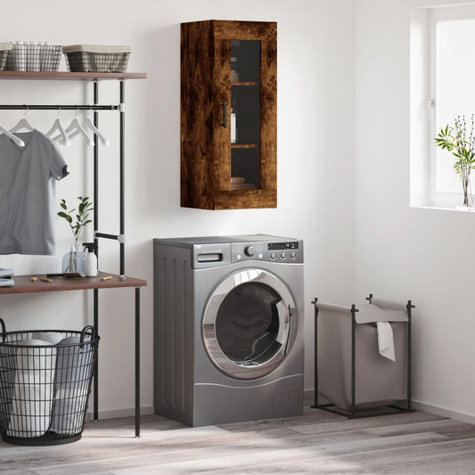 Wall Mounted Cabinet Smoked Oak 34.5x34x90 cm