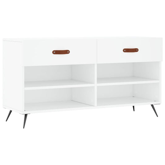 Shoe Bench White 102x35x55 cm Engineered Wood
