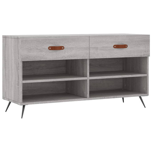 Shoe Bench Grey Sonoma 102x35x55 cm Engineered Wood