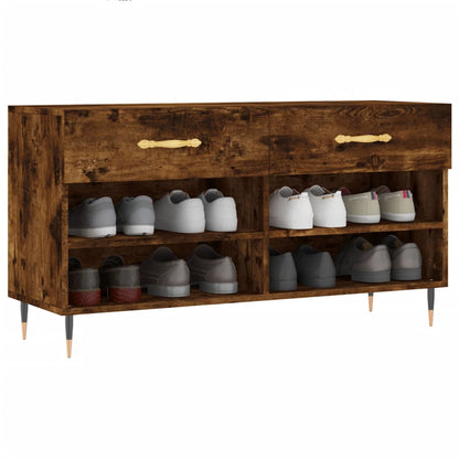 Shoe Bench Smoked Oak 102x35x55 cm Engineered Wood