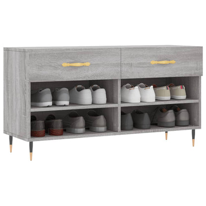 Shoe Bench Grey Sonoma 102x35x55 cm Engineered Wood