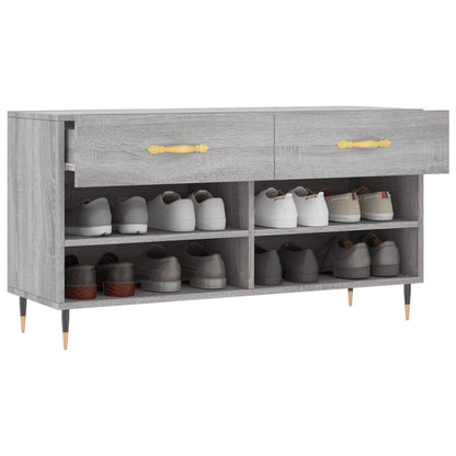Shoe Bench Grey Sonoma 102x35x55 cm Engineered Wood