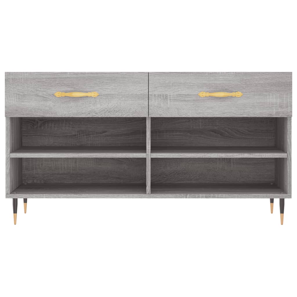Shoe Bench Grey Sonoma 102x35x55 cm Engineered Wood