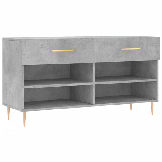Shoe Bench Concrete Grey 102x35x55 cm Engineered Wood