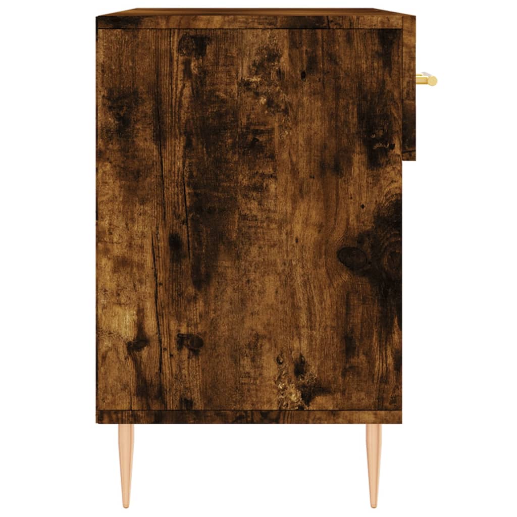 Shoe Bench Smoked Oak 102x35x55 cm Engineered Wood