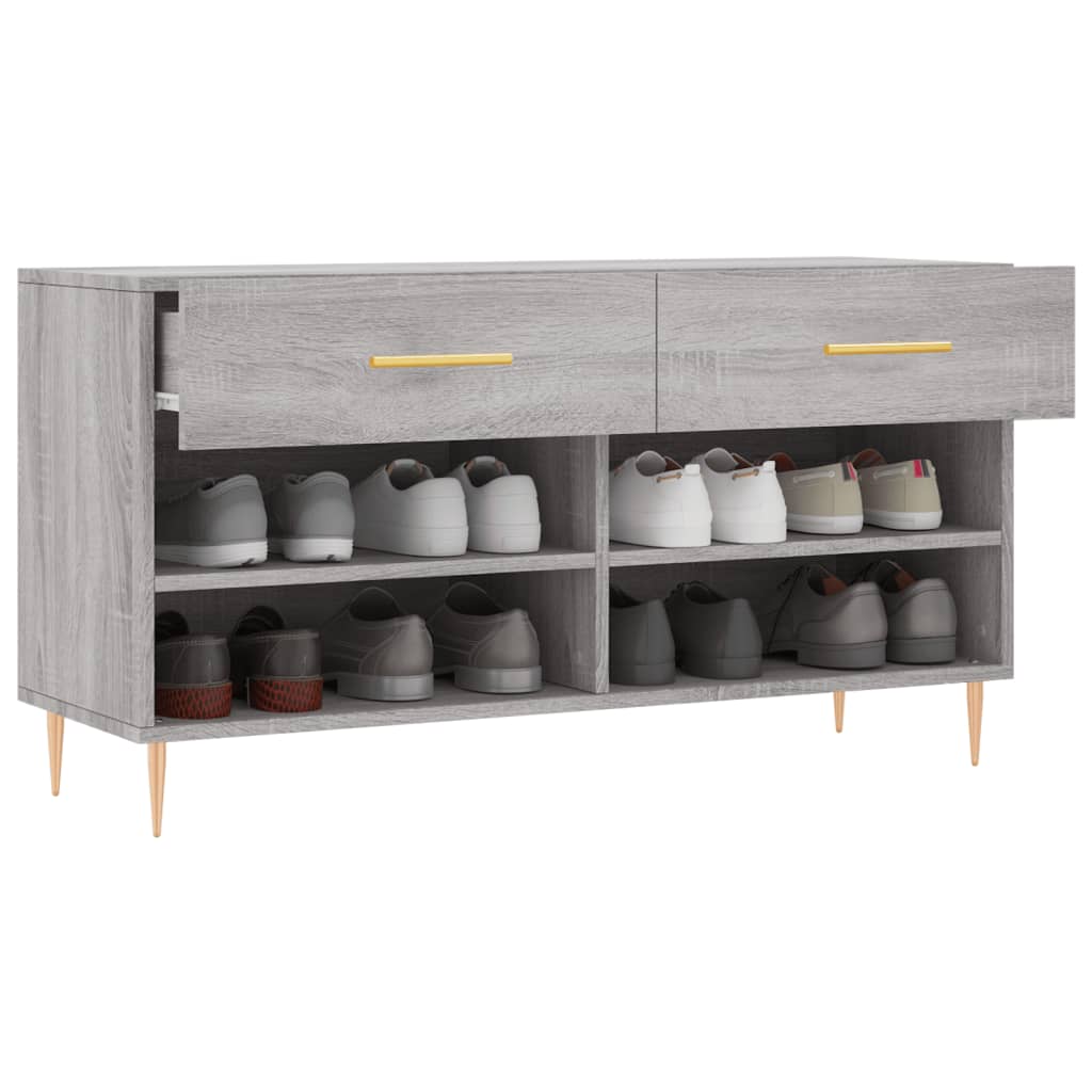 Shoe Bench Grey Sonoma 102x35x55 cm Engineered Wood