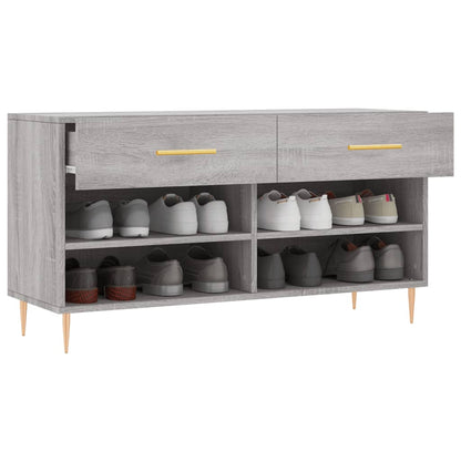 Shoe Bench Grey Sonoma 102x35x55 cm Engineered Wood