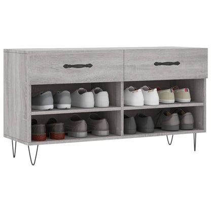 Shoe Bench Grey Sonoma 102x35x55 cm Engineered Wood