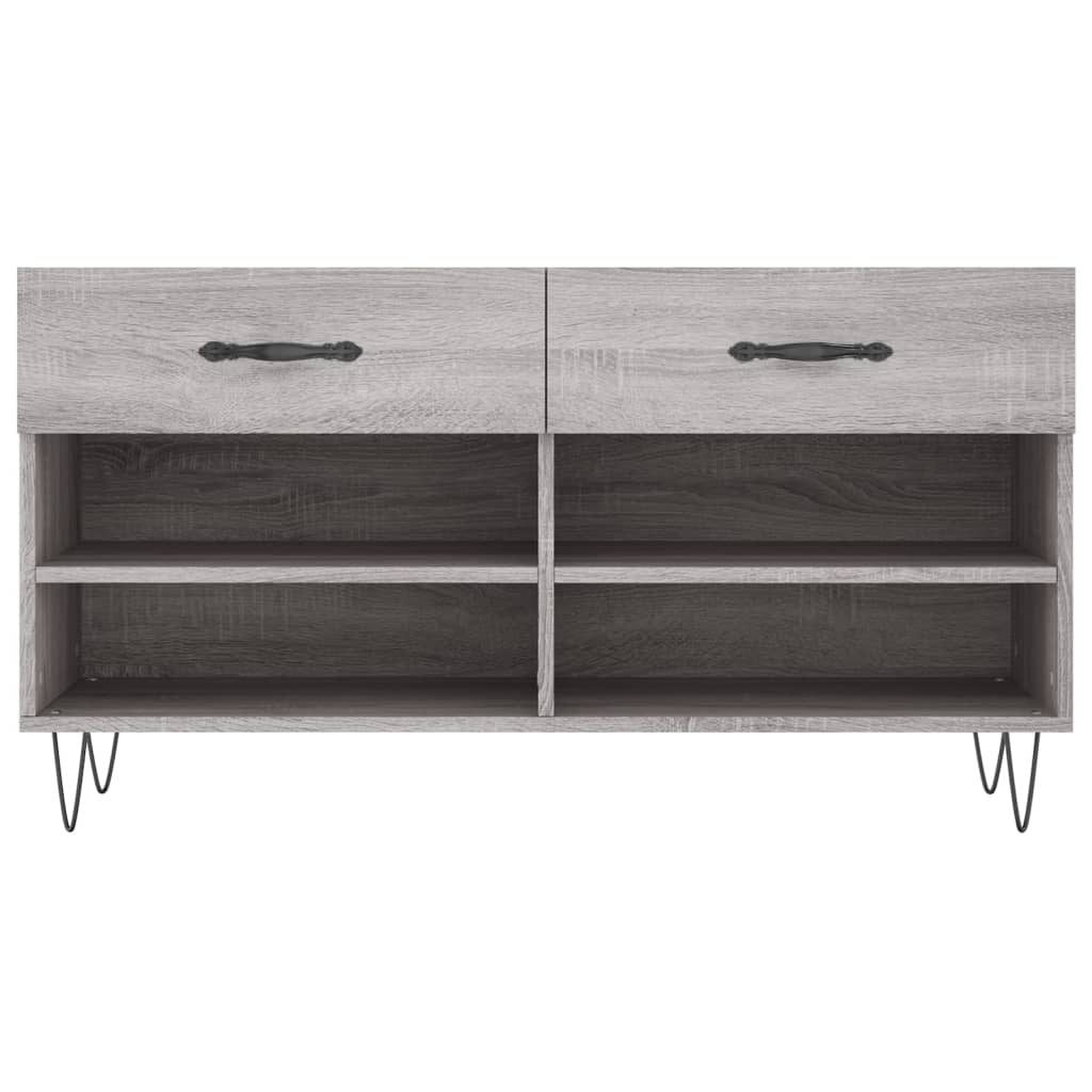Shoe Bench Grey Sonoma 102x35x55 cm Engineered Wood