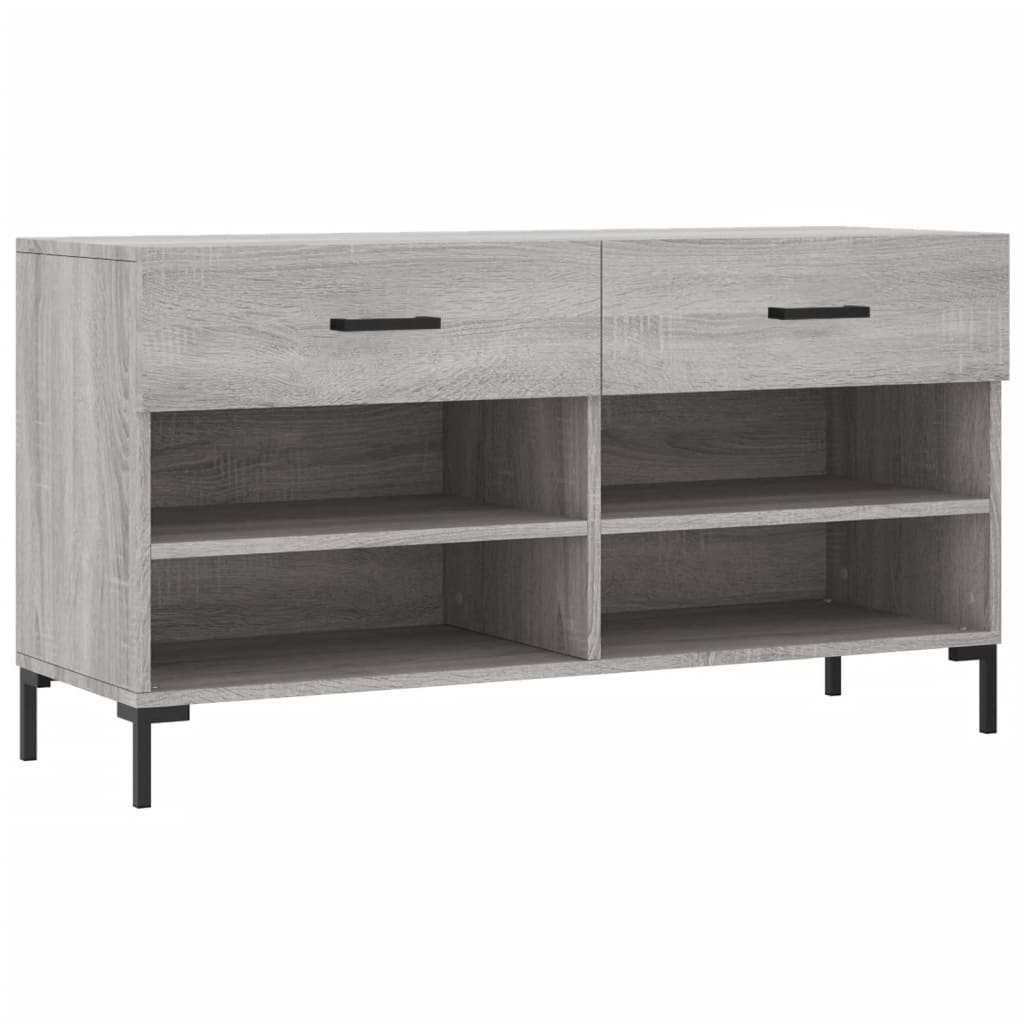 Shoe Bench Grey Sonoma 102x35x55 cm Engineered Wood