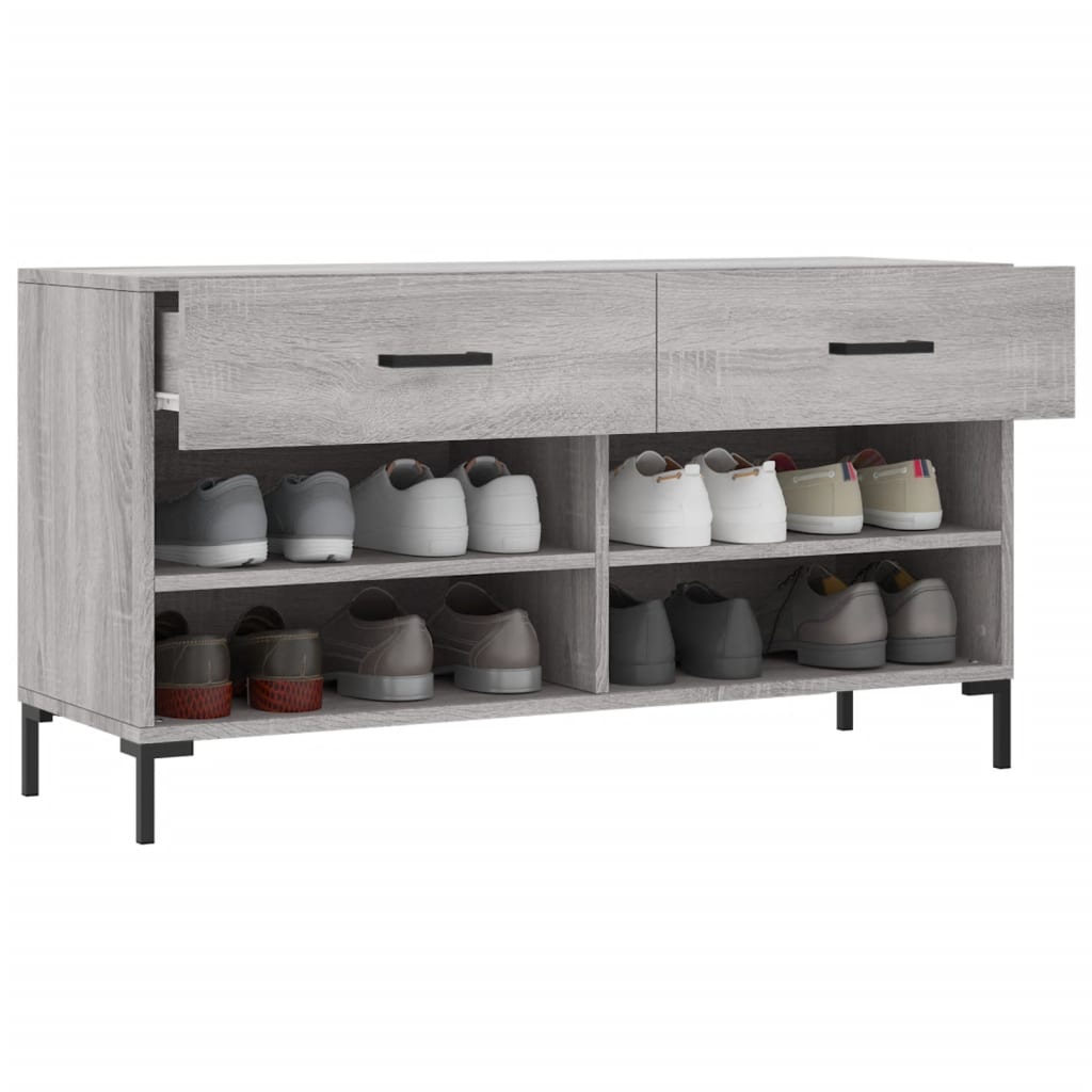 Shoe Bench Grey Sonoma 102x35x55 cm Engineered Wood