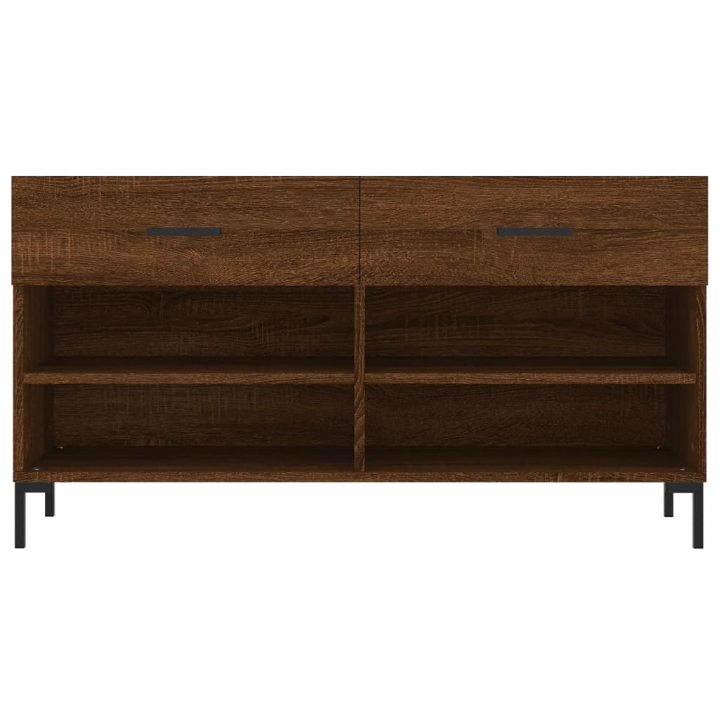 Shoe Bench Brown Oak 102x35x55 cm Engineered Wood