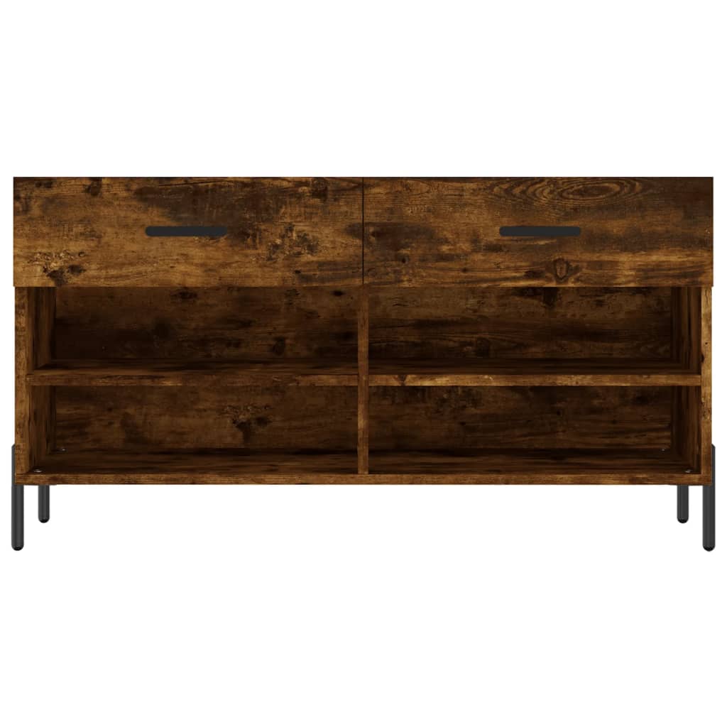 Shoe Bench Smoked Oak 102x35x55 cm Engineered Wood