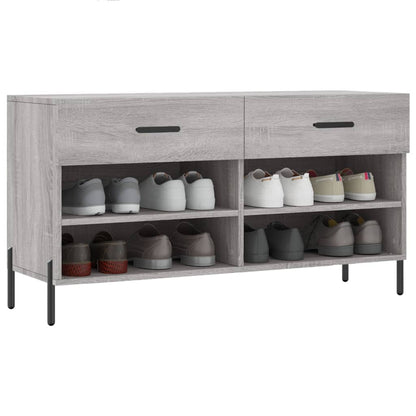 Shoe Bench Grey Sonoma 102x35x55 cm Engineered Wood