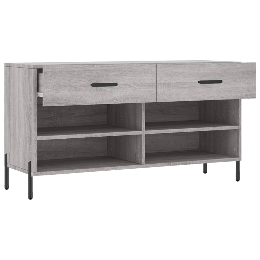 Shoe Bench Grey Sonoma 102x35x55 cm Engineered Wood