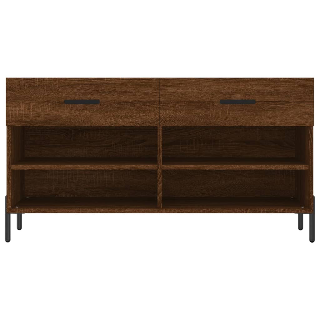 Shoe Bench Brown Oak 102x35x55 cm Engineered Wood