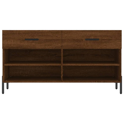 Shoe Bench Brown Oak 102x35x55 cm Engineered Wood