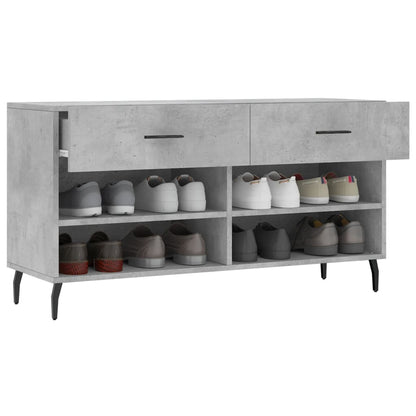 Shoe Bench Concrete Grey 102x35x55 cm Engineered Wood