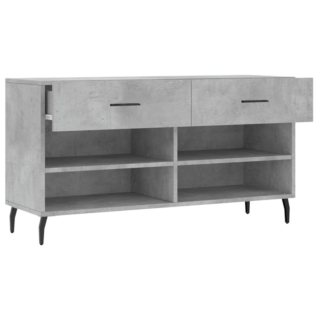 Shoe Bench Concrete Grey 102x35x55 cm Engineered Wood