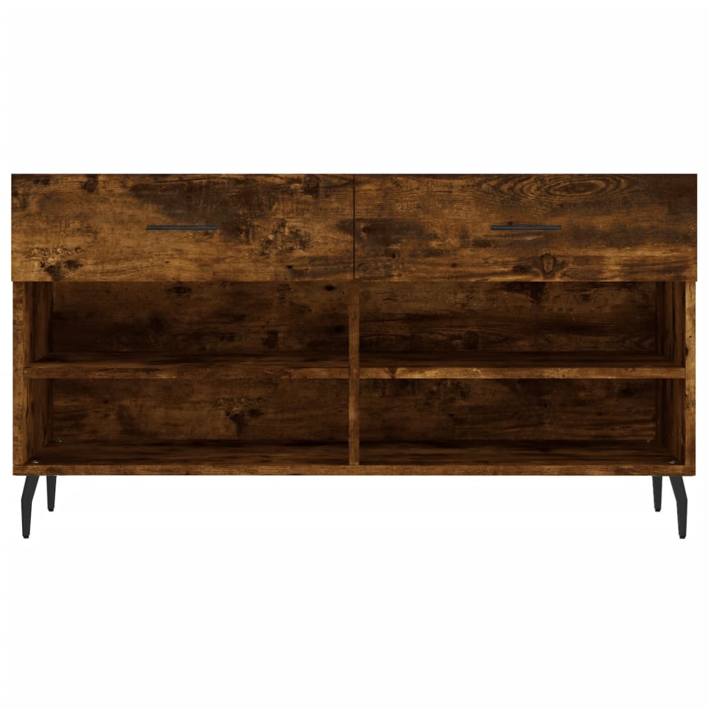 Shoe Bench Smoked Oak 102x35x55 cm Engineered Wood