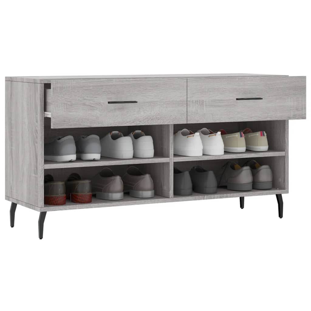 Shoe Bench Grey Sonoma 102x35x55 cm Engineered Wood