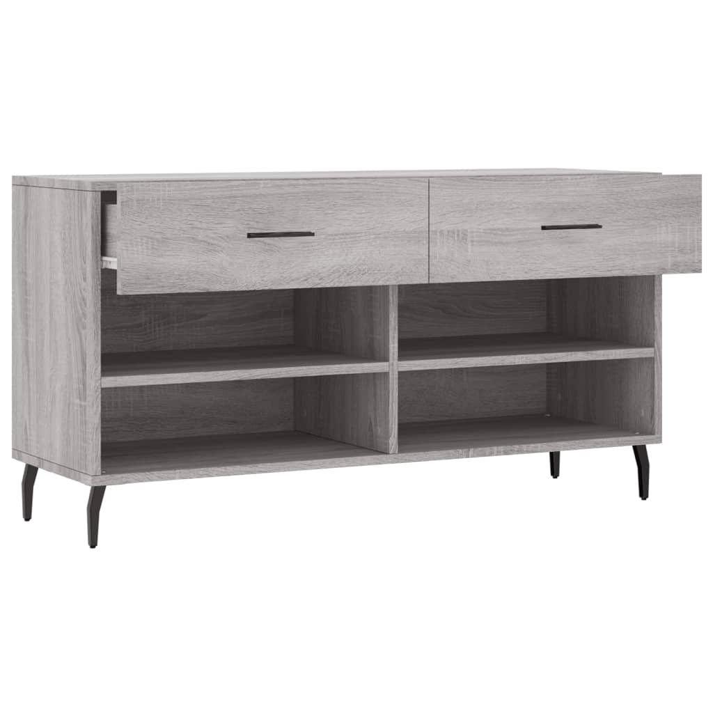Shoe Bench Grey Sonoma 102x35x55 cm Engineered Wood