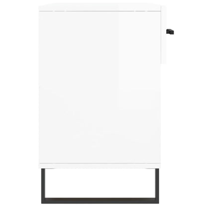 Shoe Bench High Gloss White 102x35x55 cm Engineered Wood