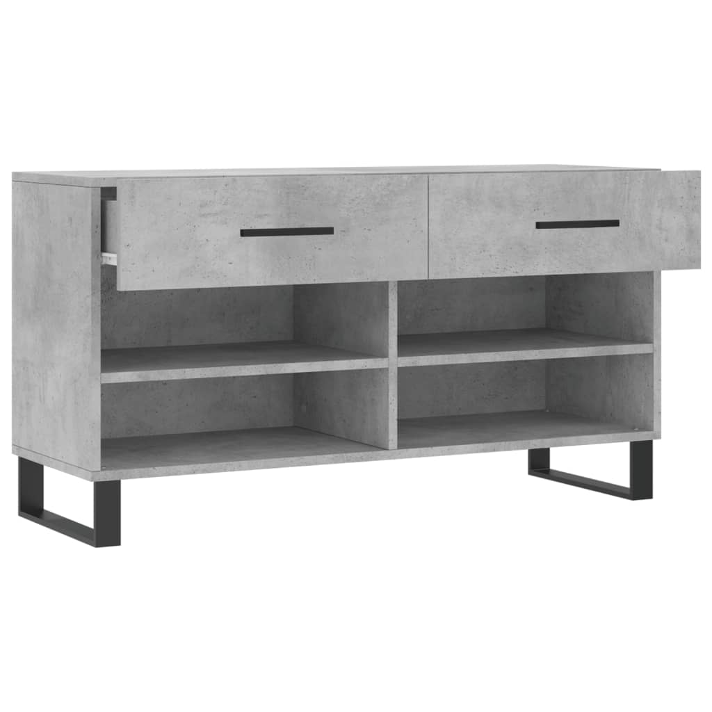 Shoe Bench Concrete Grey 102x35x55 cm Engineered Wood