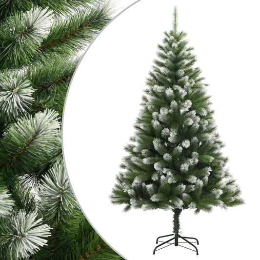 Artificial Hinged Christmas Tree Green and white PVC, metal Large