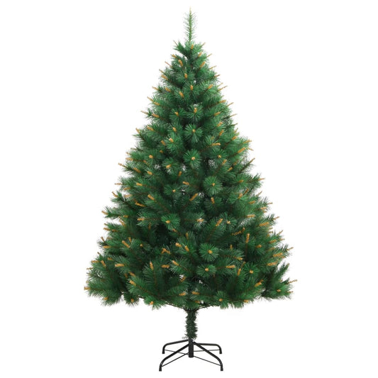 Artificial Hinged Christmas Tree Green and Yellow PVC, Metal