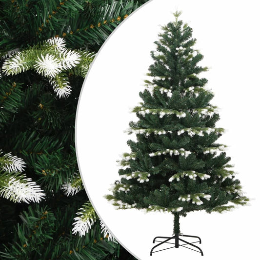 Artificial Hinged Christmas Tree Green and white PVC, PE, metal