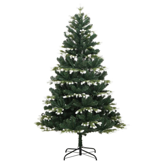 Artificial Hinged Christmas Tree Green and white PVC, PE, metal