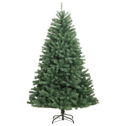 Artificial Hinged Christmas Tree Green PVC 5.9 ft Foldable