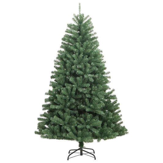 Artificial Hinged Christmas Tree Green PVC 5.9 ft Foldable