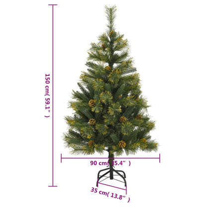 Artificial Hinged Christmas Tree Green PVC, PE, Metal 4.9 feet